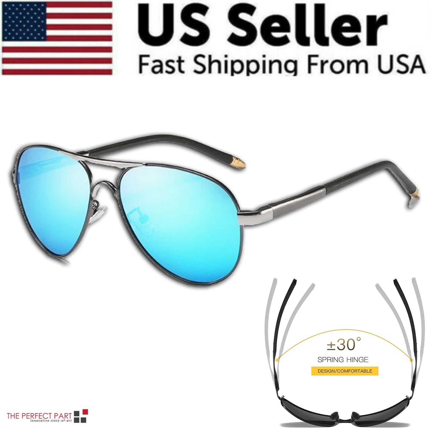 Mens Polarized Pilot Sunglasses