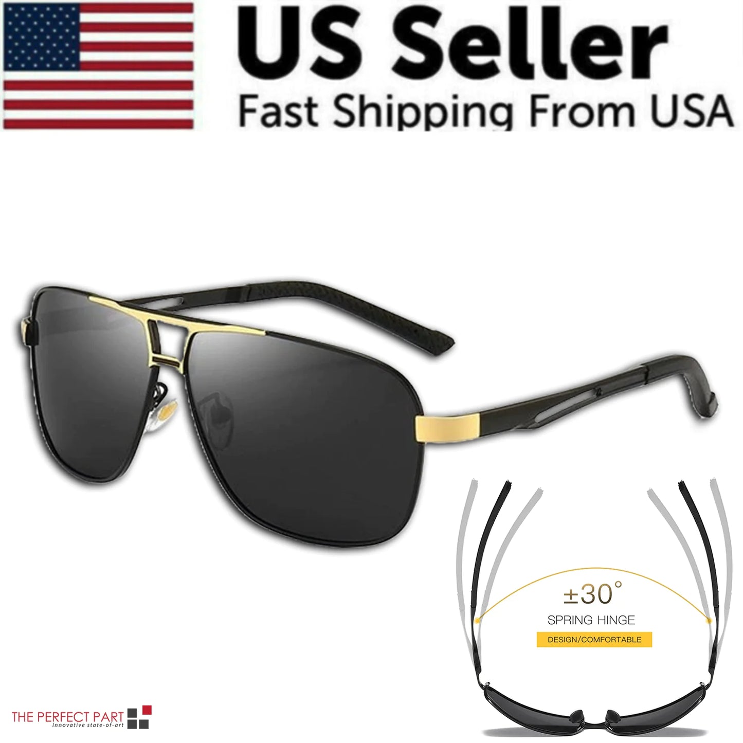 Mens Polarized Pilot Sunglasses