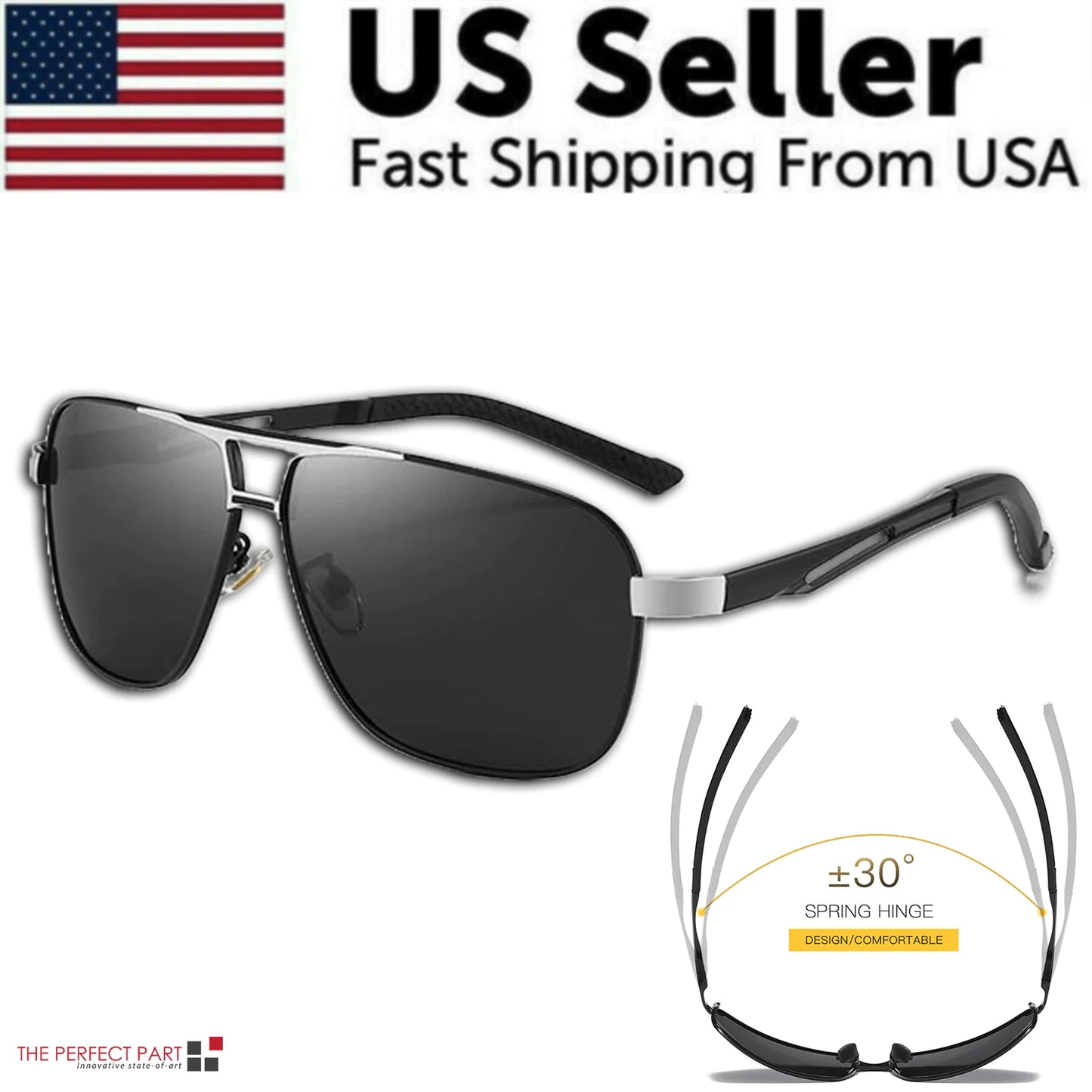 Mens Polarized Pilot Sunglasses