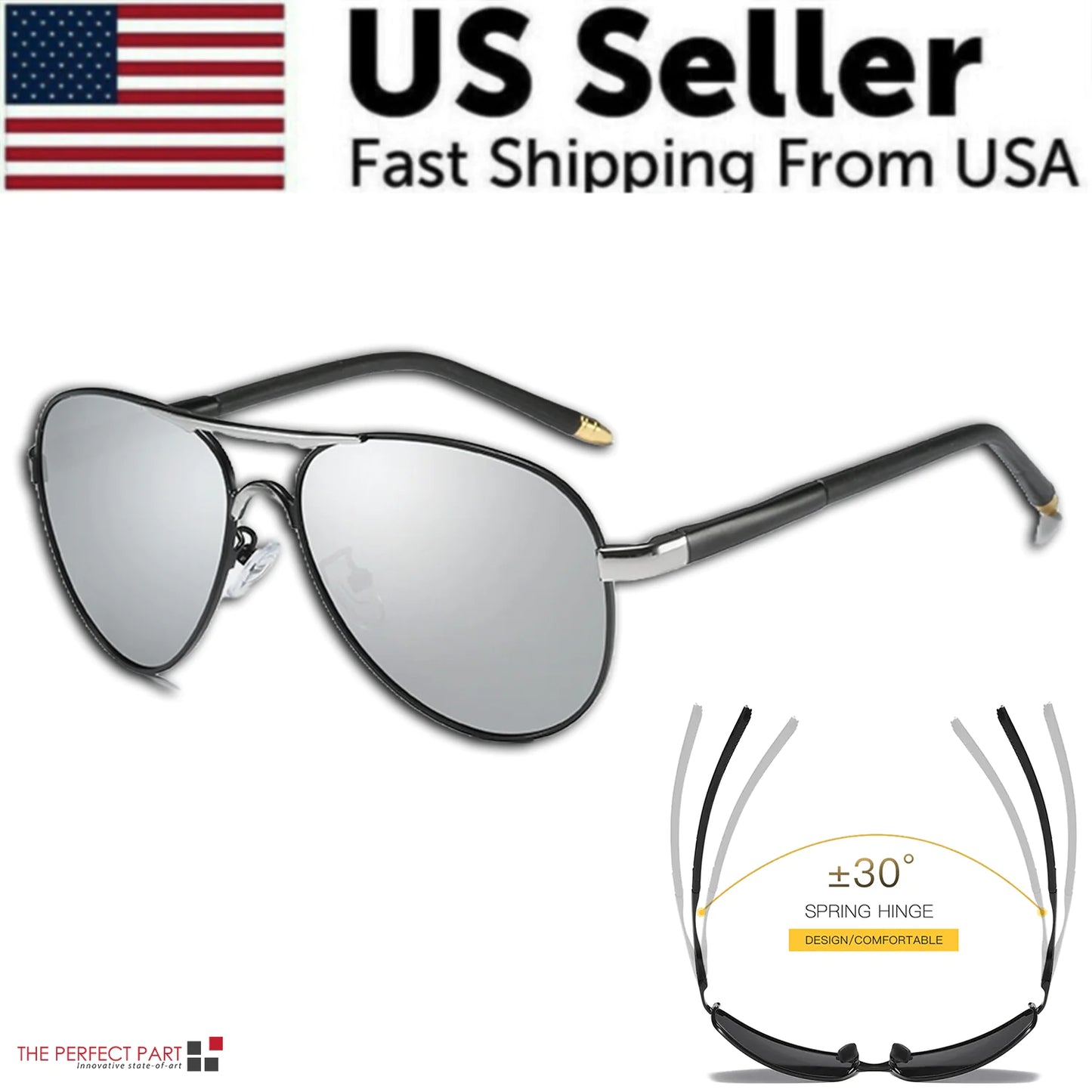 Mens Polarized Pilot Sunglasses