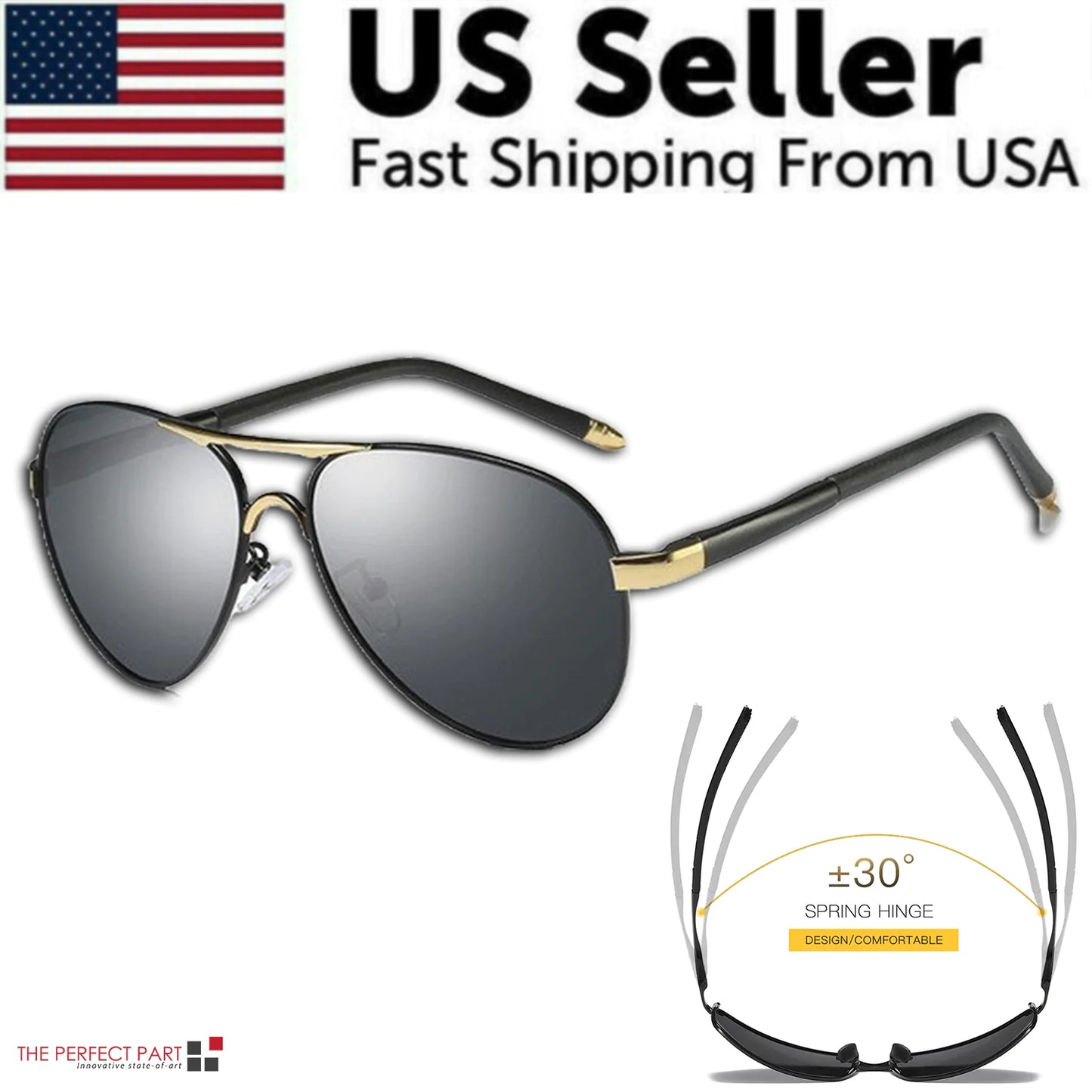 Mens Polarized Pilot Sunglasses