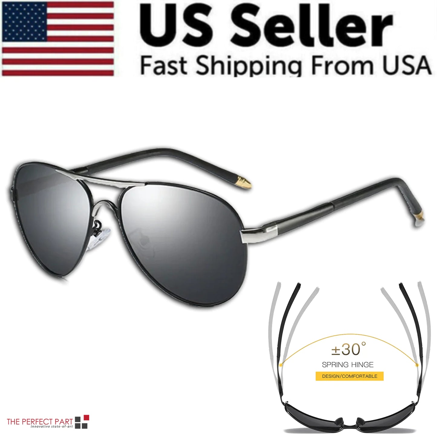 Mens Polarized Pilot Sunglasses